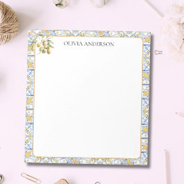 Medelhavets Gult Blue Tile Mönster Anteckningsblock