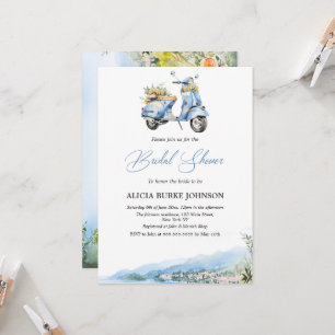 Medelhavets Italien Amalfi Vespa Möhippa Inbjudningar
