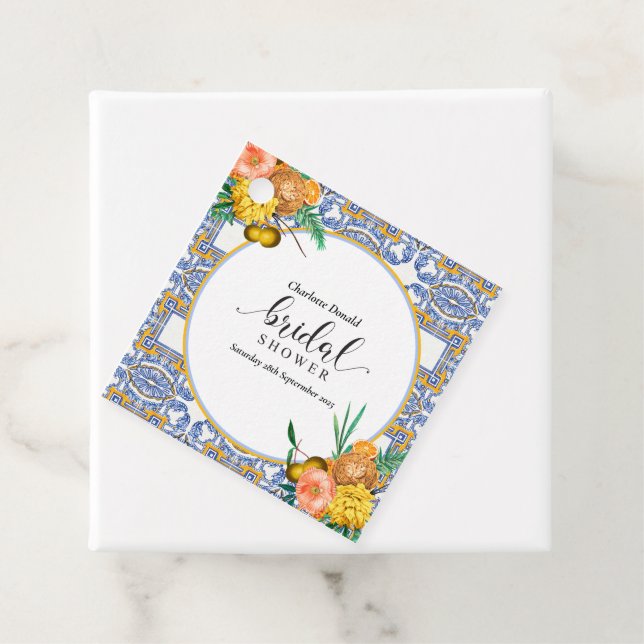 Medelhavets Italien Blue Tiles Möhippa Gåvor Etiketter (På plats)