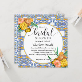 Medelhavets Italien Blue Tiles Möhippa Inbjudningar