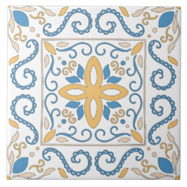 Medelhavets Orange Blue Rosa Geometric Andalouse Kakelplatta