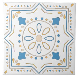 Medelhavets Orange Blue Rosa Geometric Andalouse Kakelplatta