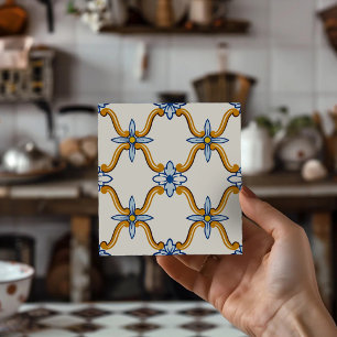 Medelhavs Azulejo Hem Dekoration Present Kakelplatta