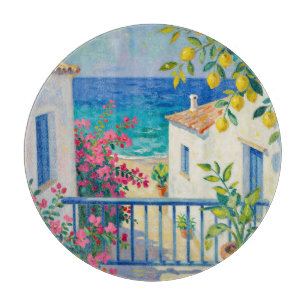 Medelhavs balkong Citron Bougainvillea Havsutsikt