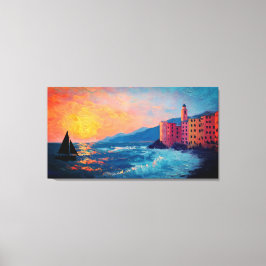 Medelhavs by vid havet Canvas väggkonst