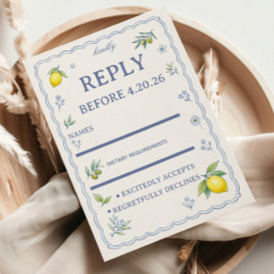 Medelhavs citron blomster respons design OSA kort