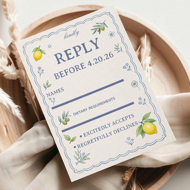 Medelhavs citron blomster respons design OSA kort (Skapare uppladdad)