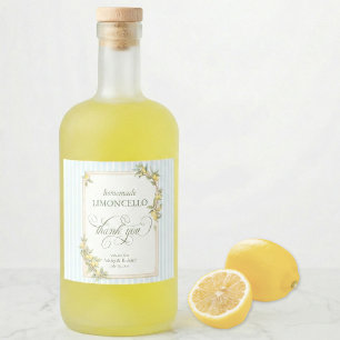 Medelhavs citron bröllop Limoncello Spritflaskor Etikett