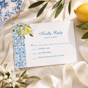 Medelhavs Citron Bröllops RSVP OSA Kort
