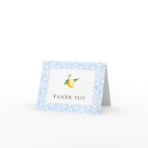 Medelhavs citron bröllopsdusch tackkort