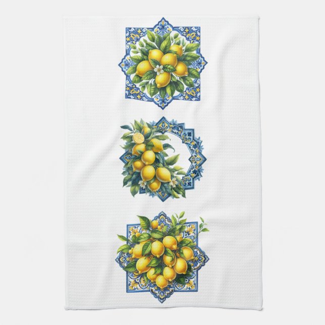Medelhavs Citron Köks Handduk Kökshandduk (Vertikal)