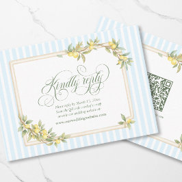 Medelhavs Citron Kustbröllop RSVP QR-kod Tilläggskort