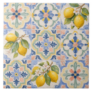 Medelhavs Citrus Majolica Kakelplattmönster Kakelplatta