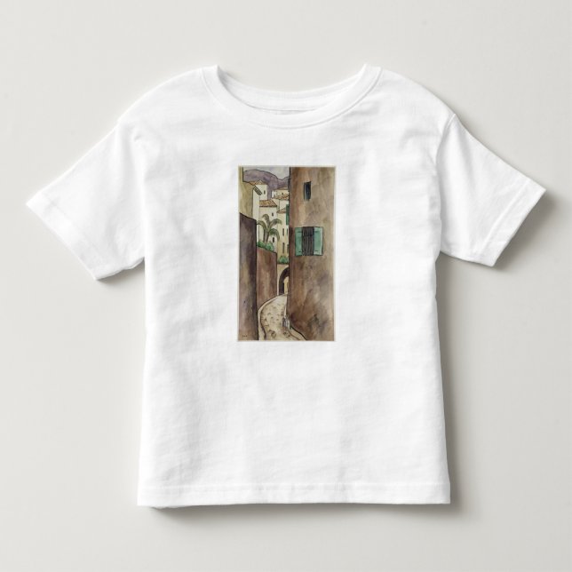 Medelhavs- gata och hus t shirt (Framsida)