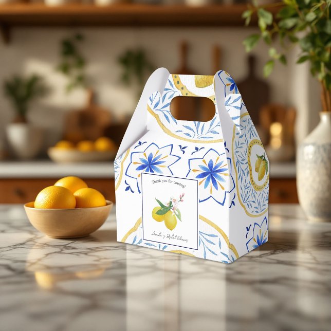 Medelhavs-inspirerad lemon-tema bröllop/brudvisnin presentaskar (Mediterranean Lemon-Themed Wedding/Bridal Shower Favor Boxes)