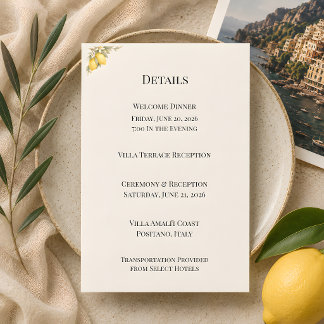 Medelhavs Italiensk Kust Lyxig Bröllop Tilläggskort