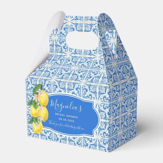 Medelhavs Lemon Bröllopsdusch Presentaskar (Framsidan Sidan)
