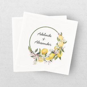 Medelhavs Lemon Citrus Bröllopssamling Pappersservett