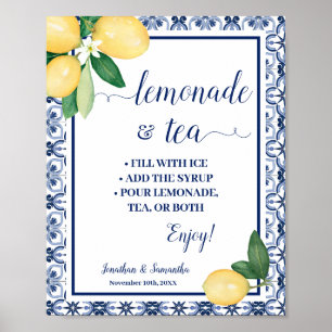 Medelhavs Lemonad & Tebar Bröllopsdusch Poster