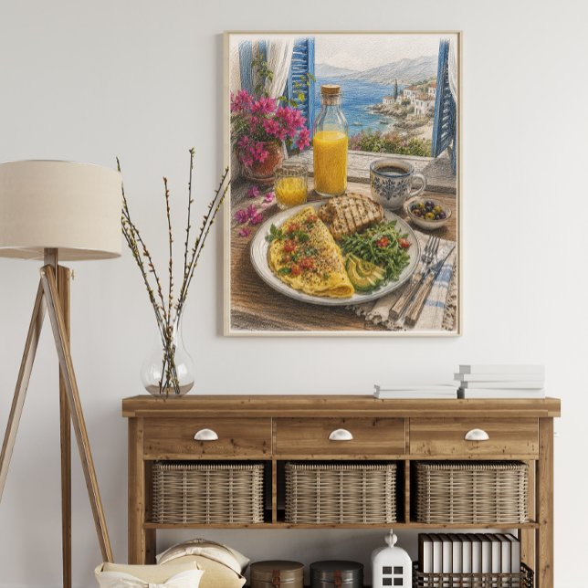 Medelhavs Omelett Frukost vid Havet Poster (Skapare uppladdad)