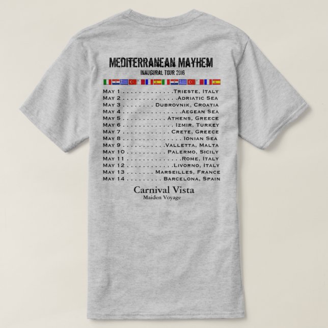 Medelhavs- öppnings- segling för karnevalutsikt - tröja (Design baksida)