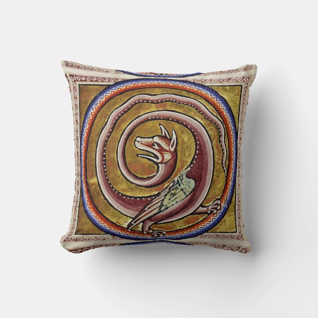 MEDELHAVSBÄSTA, SNAKE DRAGON CIRCLES KUDDE (Framsida)