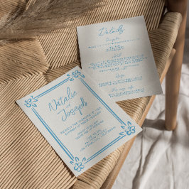 Medelhavsblå Hand plockade alla på en Bröllop Inbjudningar