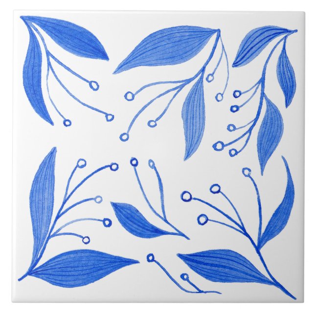 Medelhavsblå Kakelplatta (Framsidan)