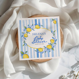 Medelhavsblå randig baby shower pappersservett