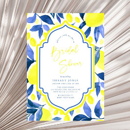 Medelhavsblått Gult Lemons Möhippa Inbjudningar