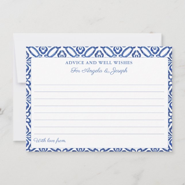 Medelhavsblått kort för Önskemål (Framsida)