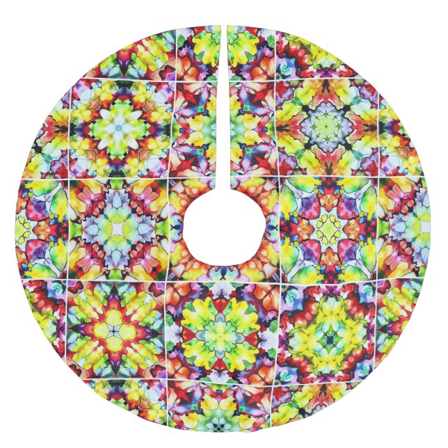 Medelhavsbrickor, Alcohol Bläck Tiles, Majolica Julgransmatta Borstad Polyester (Framsidan)