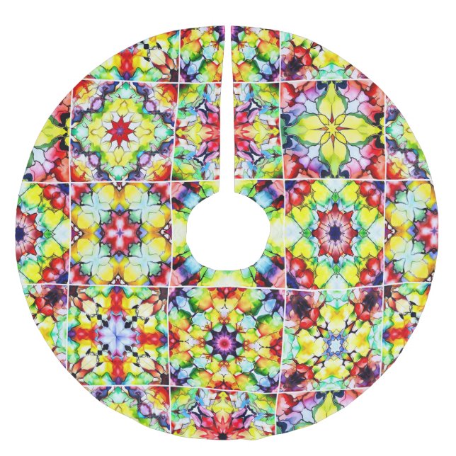 Medelhavsbrickor, Alcohol Bläck Tiles, Majolica Julgransmatta Borstad Polyester (Framsidan)