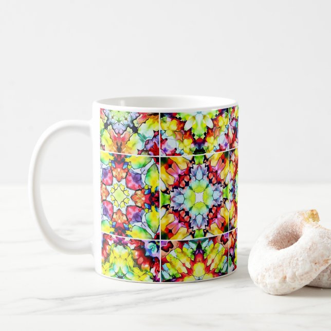 Medelhavsbrickor, Alcohol Bläck Tiles, Majolica Kaffemugg (Med munk)