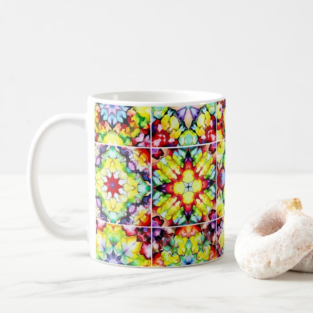 Medelhavsbrickor, Alcohol Bläck Tiles, Majolica Kaffemugg (Med munk)