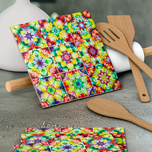 Medelhavsbrickor, Alcohol Bläck Tiles, Majolica Kakelplatta