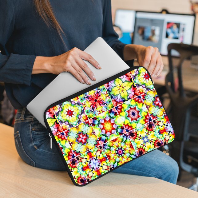 Medelhavsbrickor, Alcohol Bläck Tiles, Majolica Laptop Fodral (Skapare uppladdad)