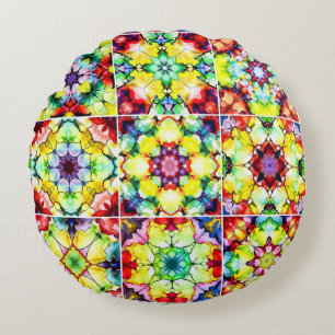 Medelhavsbrickor, Alcohol Bläck Tiles, Majolica Rund Kudde