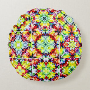 Medelhavsbrickor, Alcohol Bläck Tiles, Majolica Rund Kudde