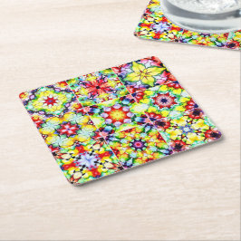 Medelhavsbrickor, Alcohol Bläck Tiles, Majolica Underlägg Papper Kvadrat