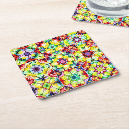 Medelhavsbrickor, Alcohol Bläck Tiles, Majolica Underlägg Papper Kvadrat