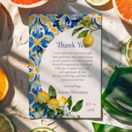 Medelhavsbrickor Lemon 25:e födelsedagen Tack Kort