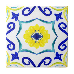 Medelhavsbrickor,majolica, Sicilian stil  Kakelplatta