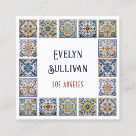 Medelhavsbrickor ram affärskort fyrkantigt visitkort