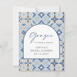 Medelhavsbröllopsfest Grazie Tackkort Tack Kort