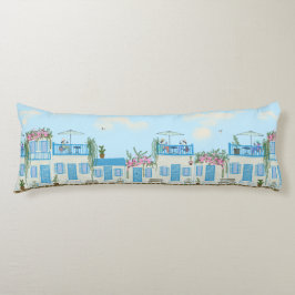 Medelhavsbyn med kustbedövning kroppskudde