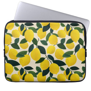 Medelhavscitatusfruktmönster gula citroner laptop fodral