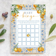 Medelhavscitrus Baby Shower | Baby Bingo-spel