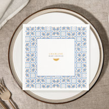 Medelhavscitrus Baby Shower | Pappersservetter