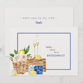 Medelhavsfärgad blir du min bridesmaid inbjudningar